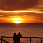 A couple enjoying a beautiful sunset
